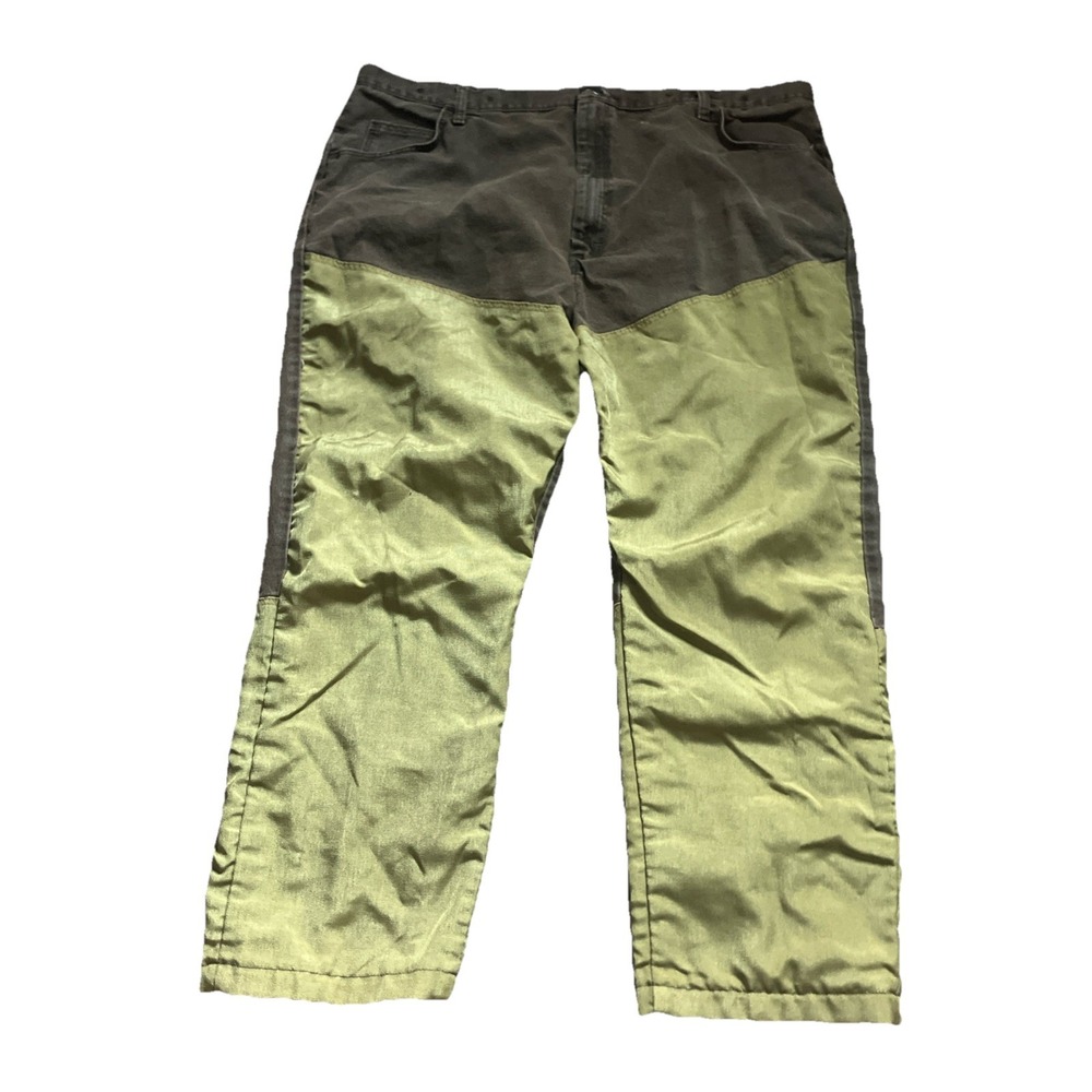 Vintage‎ Wrangler Brush Guard Jeans Mens 46x30 Fit PG101NB Brown Yellow